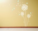 Beautiful Butterfly Dandelion Flowers Vinyl Wall Decals